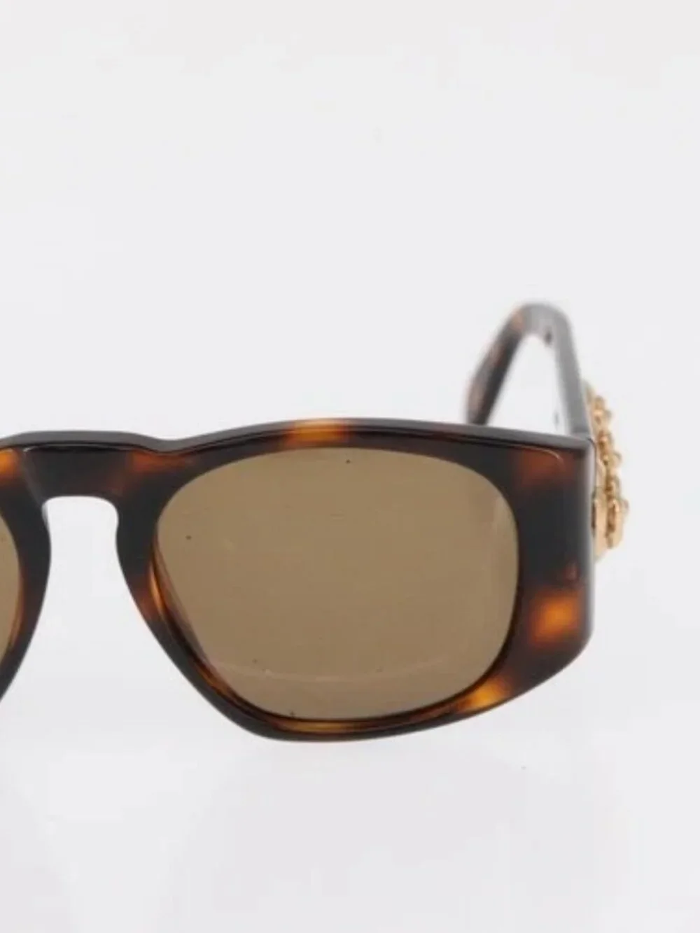 CHANEL Sunglasses plastic Brown CC Auth bs32160
